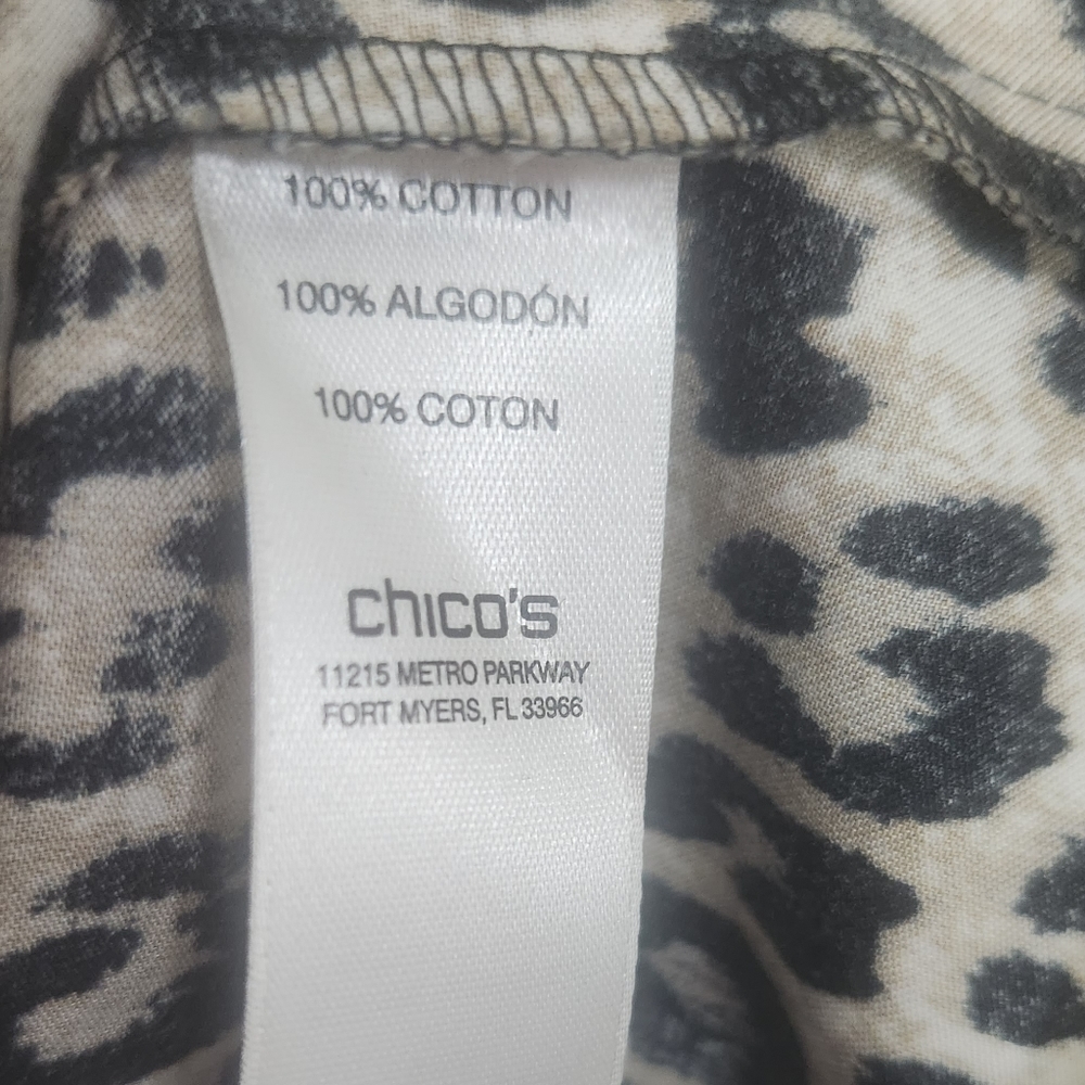 Chico's Leopard Print Long Line Button Front Shir… - image 4